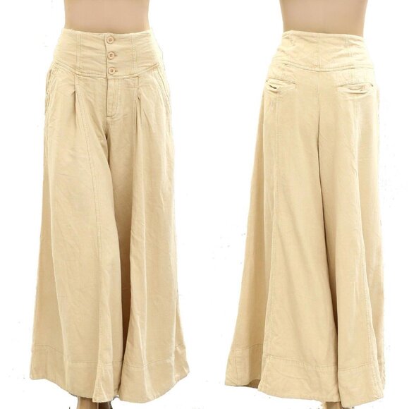 Free People Cream Wide Leg Pants - Picture 10 of 11